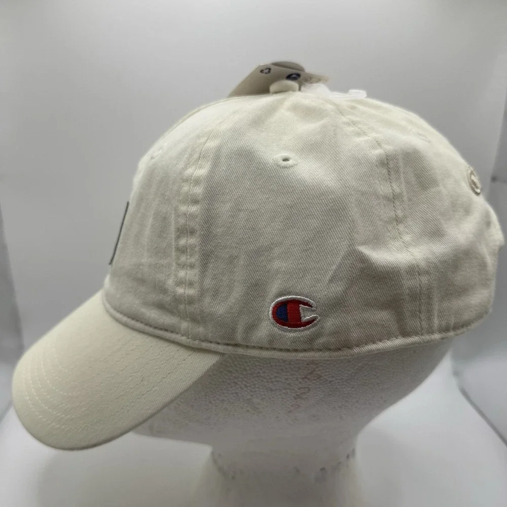 Champion Ivory Dad Hat Script Logo Adjustable Strap OS Cotton Cap 3HXFD1-280 NEW
